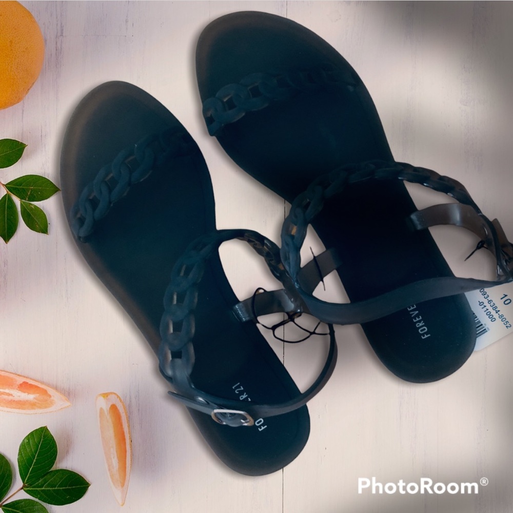 Brand new Forever 21 Black Jelly Plastic Sandals